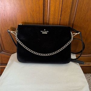 💛 Black velvet with gold hardware Kate Spade crossbody bag💛